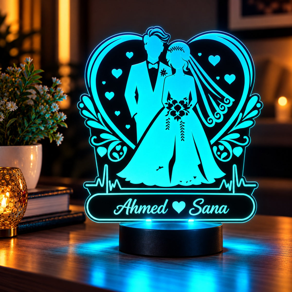 Customized Couple Name Acrylic LED Lamp