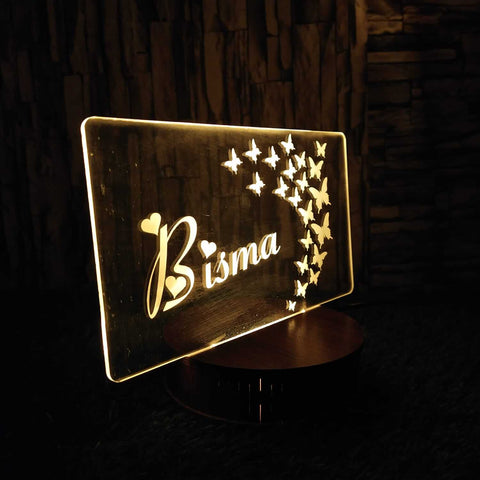 Butterfly Customized 3d Name Illusion Lamp
