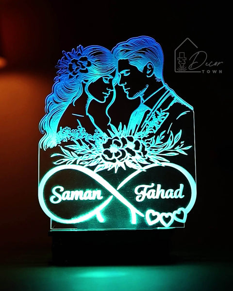 Couple Name Customized 3d illusion Lamp