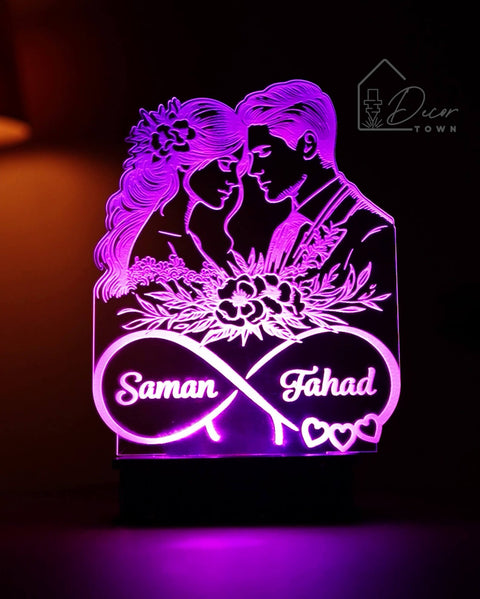 Couple Name Customized 3d illusion Lamp