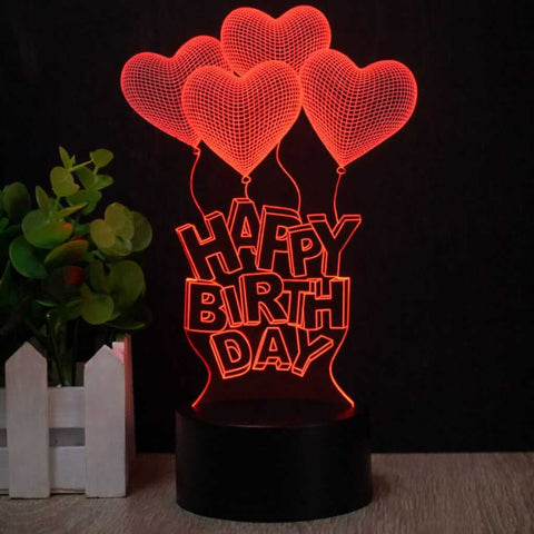 Customize Happy Birthday 3d illusion Lamp