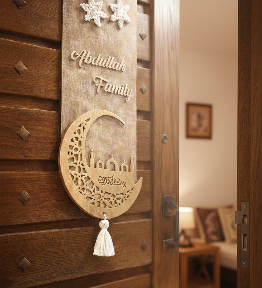 Family Name Customized Welcome Ramzan Islamic Decor – Handmade