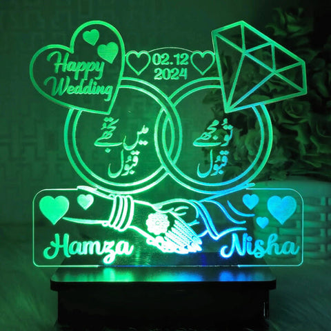 "Tu Mujhe Qabool"Mai Tujhe Qabool" 3d Customized illusion Lamp