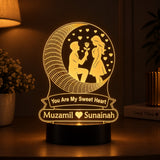 Couple Name Customized Multi Color 3D Acrylic Lamp