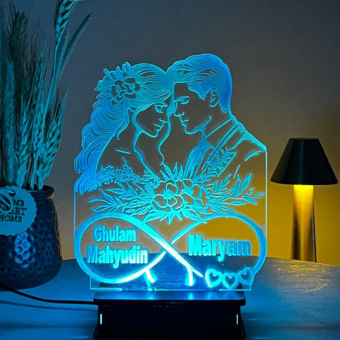 Wedding Couple Customized 3d illusion Lamp